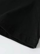 Baskılı Oversize Bisiklet Yaka T-shirt - Siyah resmi